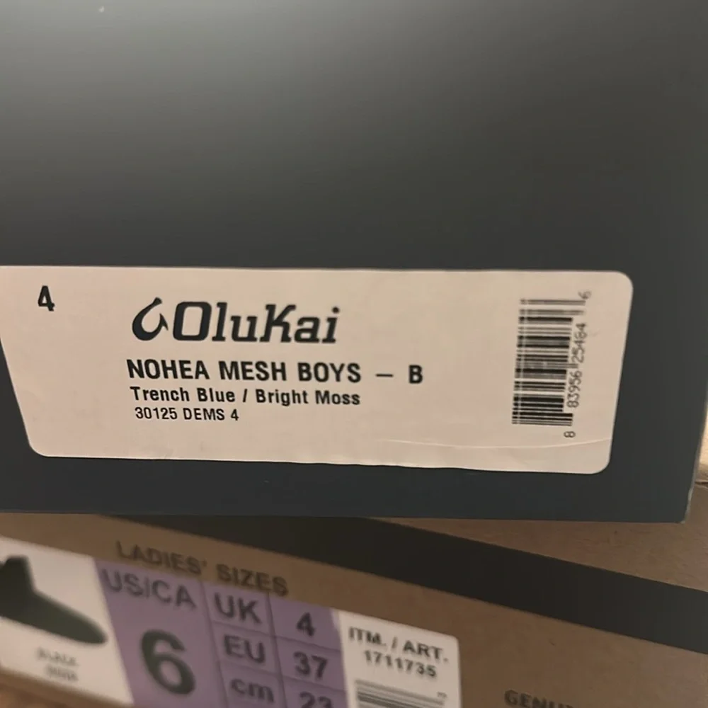 Olukai Navy Kids Slip-On Shoes